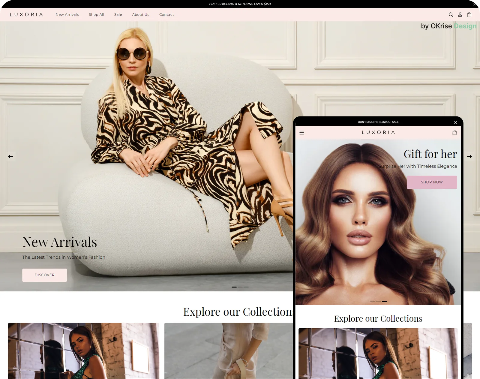 Luxoria Shopify Theme custom made storefront layout preview