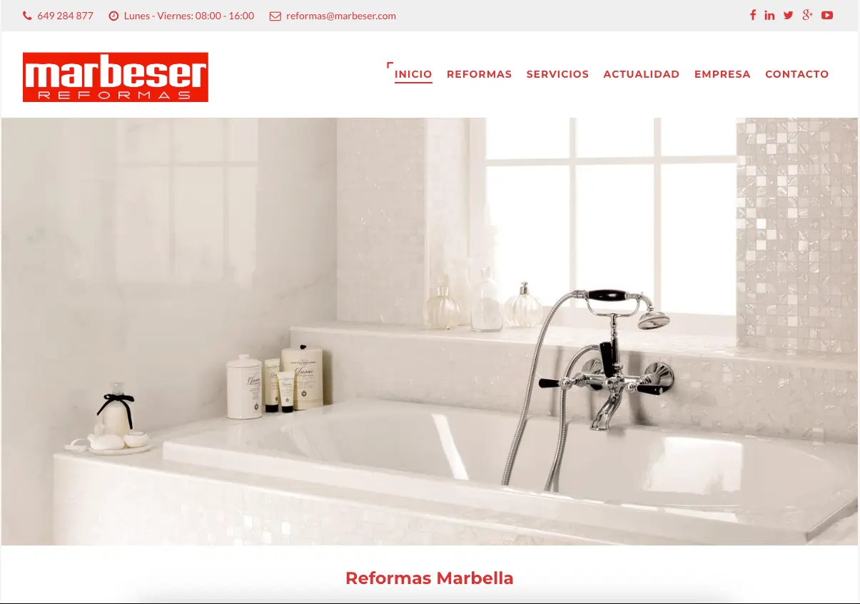 Reformas Marbeser WordPress case study screenshot