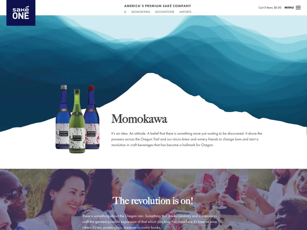 Japanese drinks ecommerce store screenshot