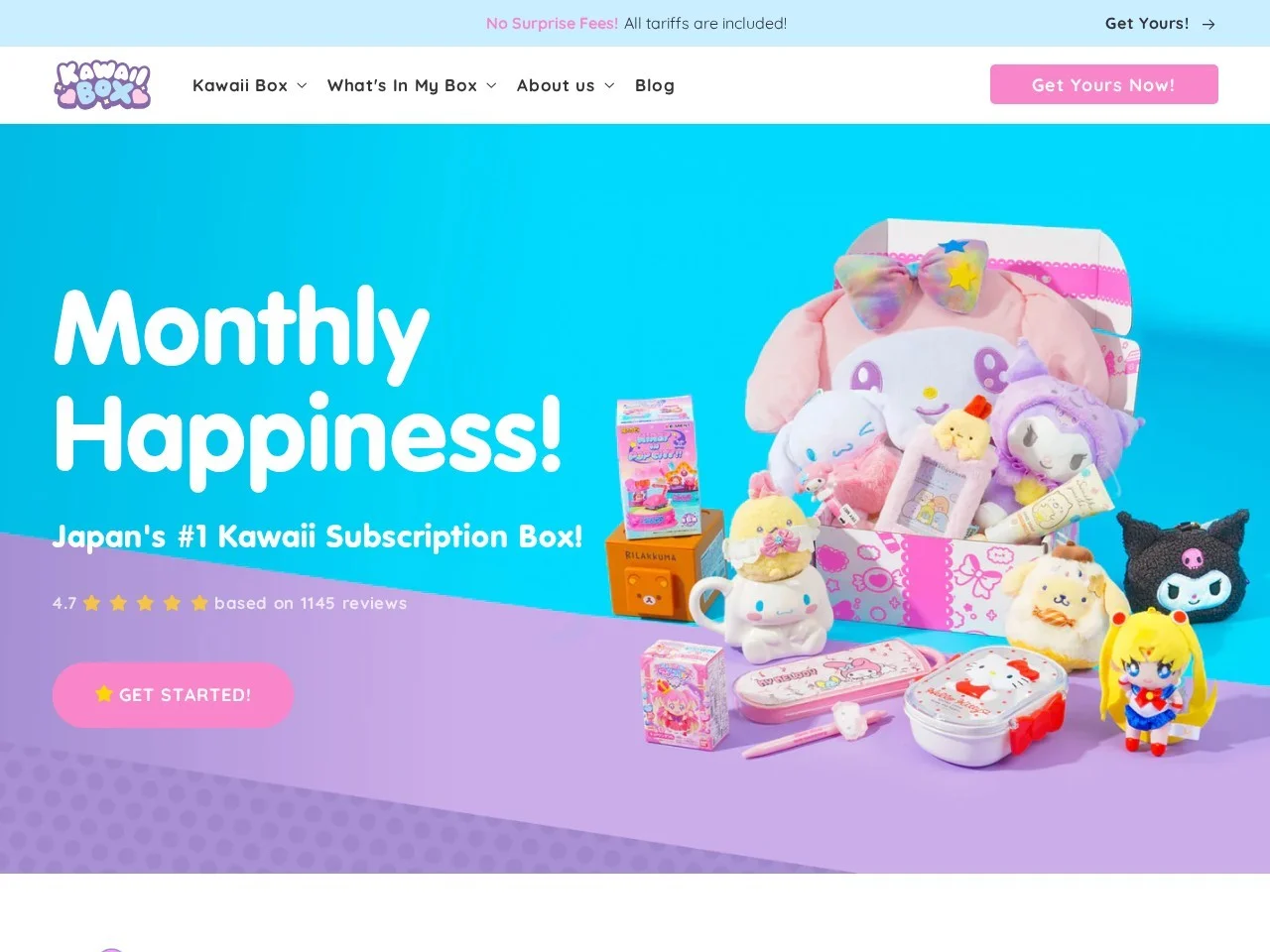 Kawaii Box Shopify case study screenshot