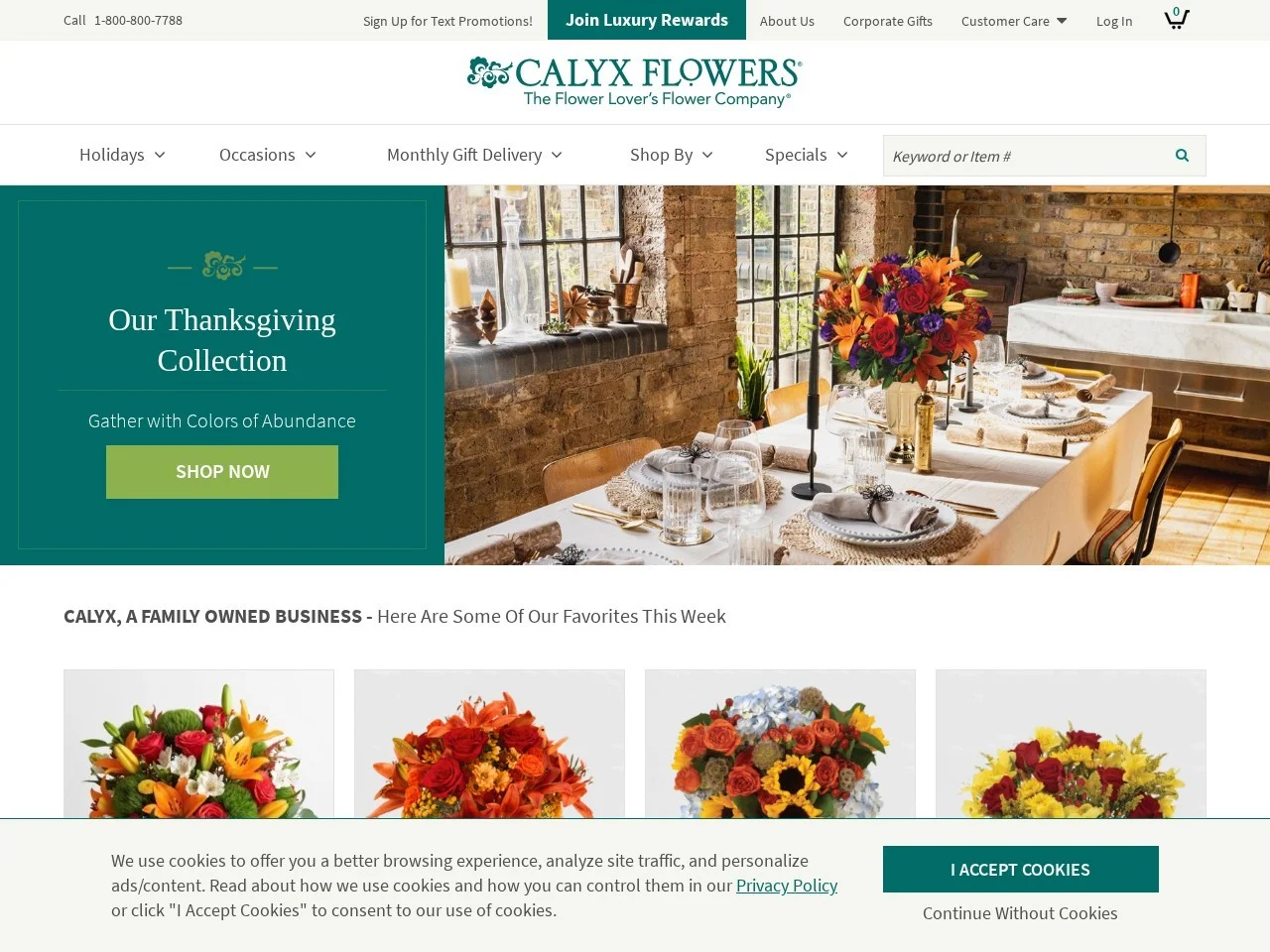 Floristry ecommerce website screenshot